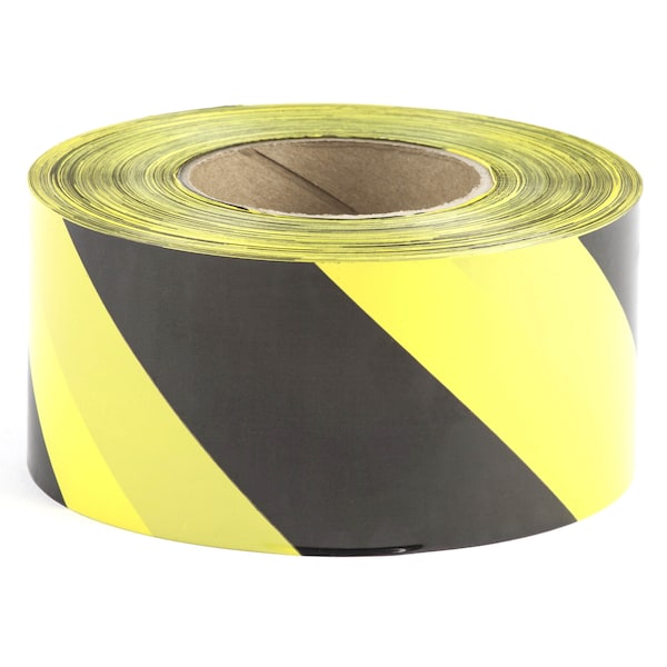 Dottie Barricade Tape, Alternating Stripes, Black/Yellow, Polyethylene BT31 - main